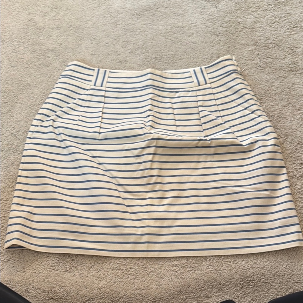 The Limited White and Blue Stripe Mini Skirt